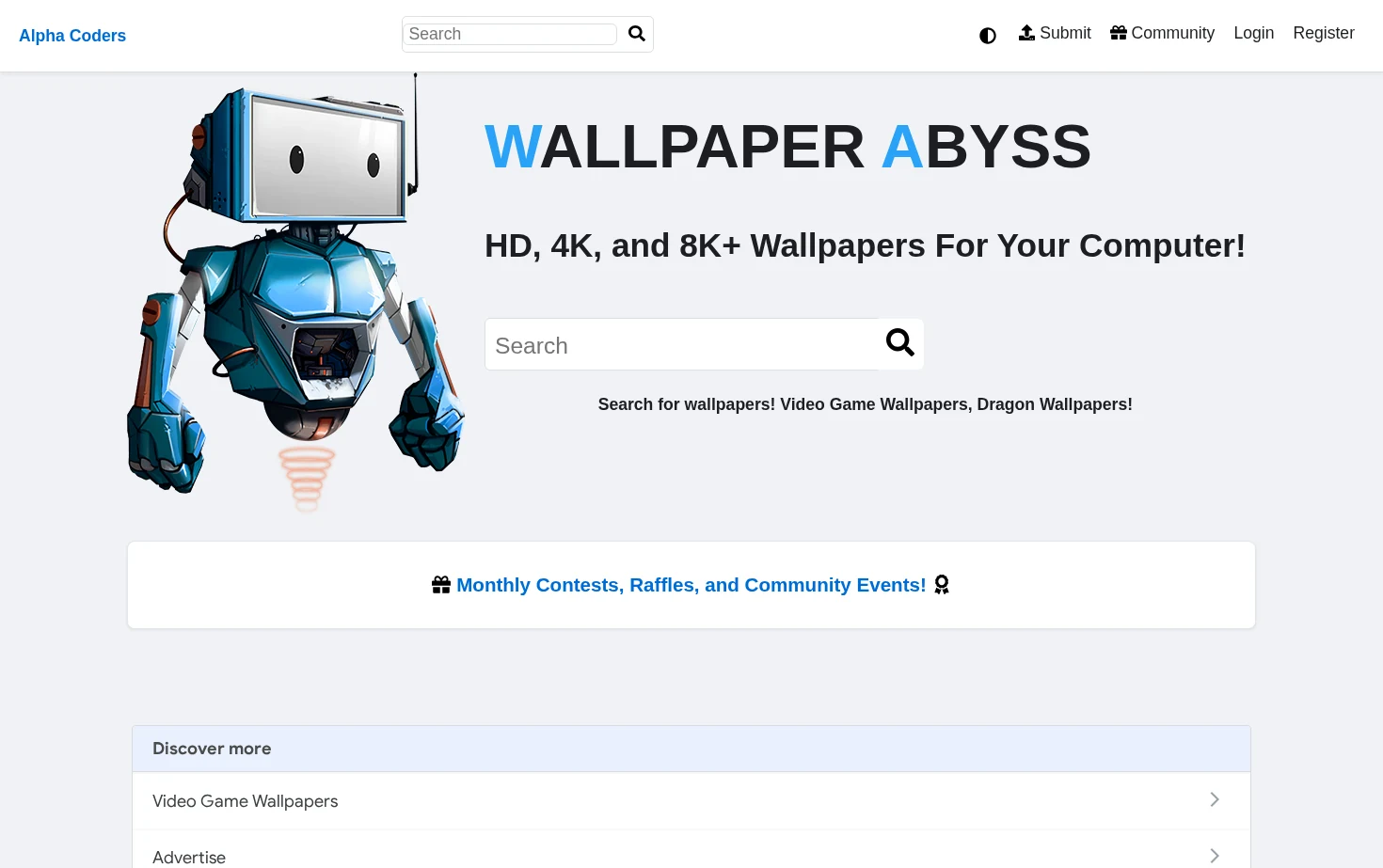 Alpha Coders 页面快照